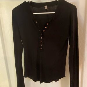 Free people black long sleeve